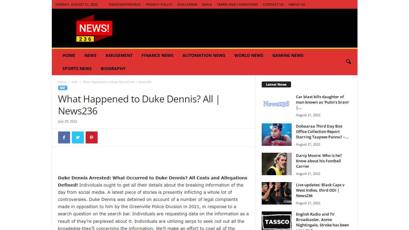 What Happened to Duke Dennis? All | News236 – News236